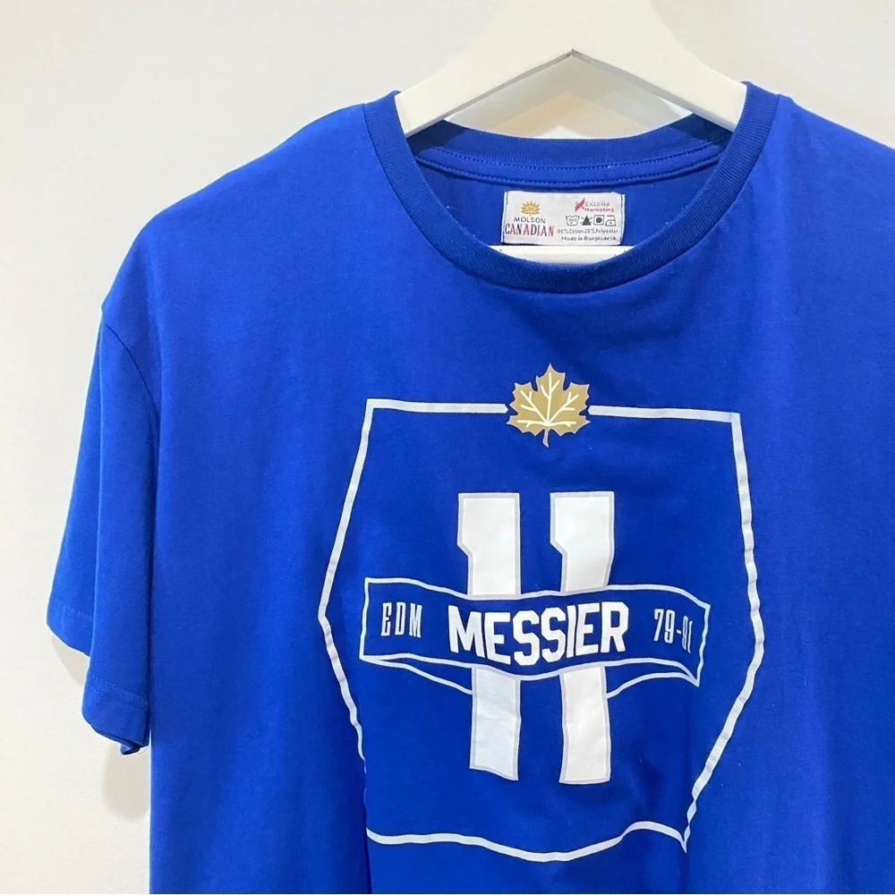 Molson Mens L Bright Blue Mark Messier The Alumni T-Shirt - Picture 3 of 11